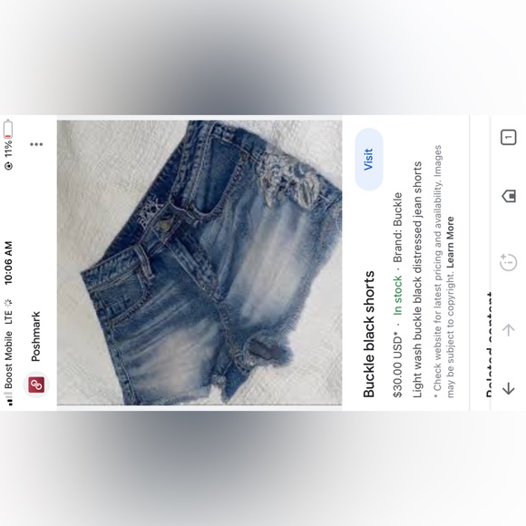 Jean shorts buckle - Picture 3 of 3